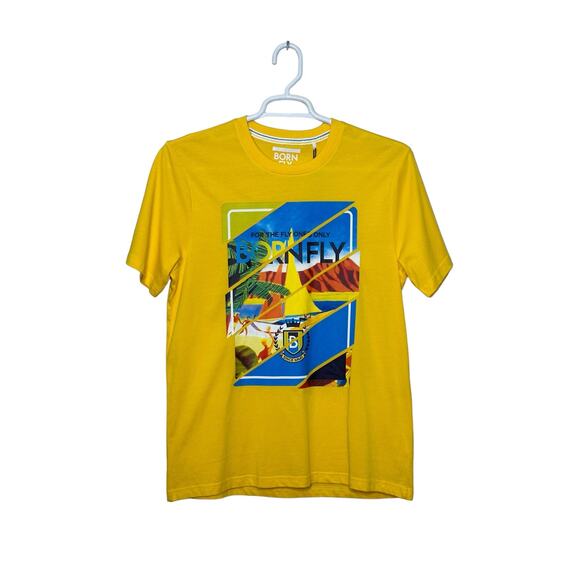 Born Fly yellow graphic short sleeves t shirt size Medium - Picture 6 of 7